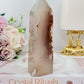 Flower Agate Tower 12cm Square Cut