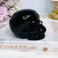 Large Black Obsidian Carved Skull 9cm