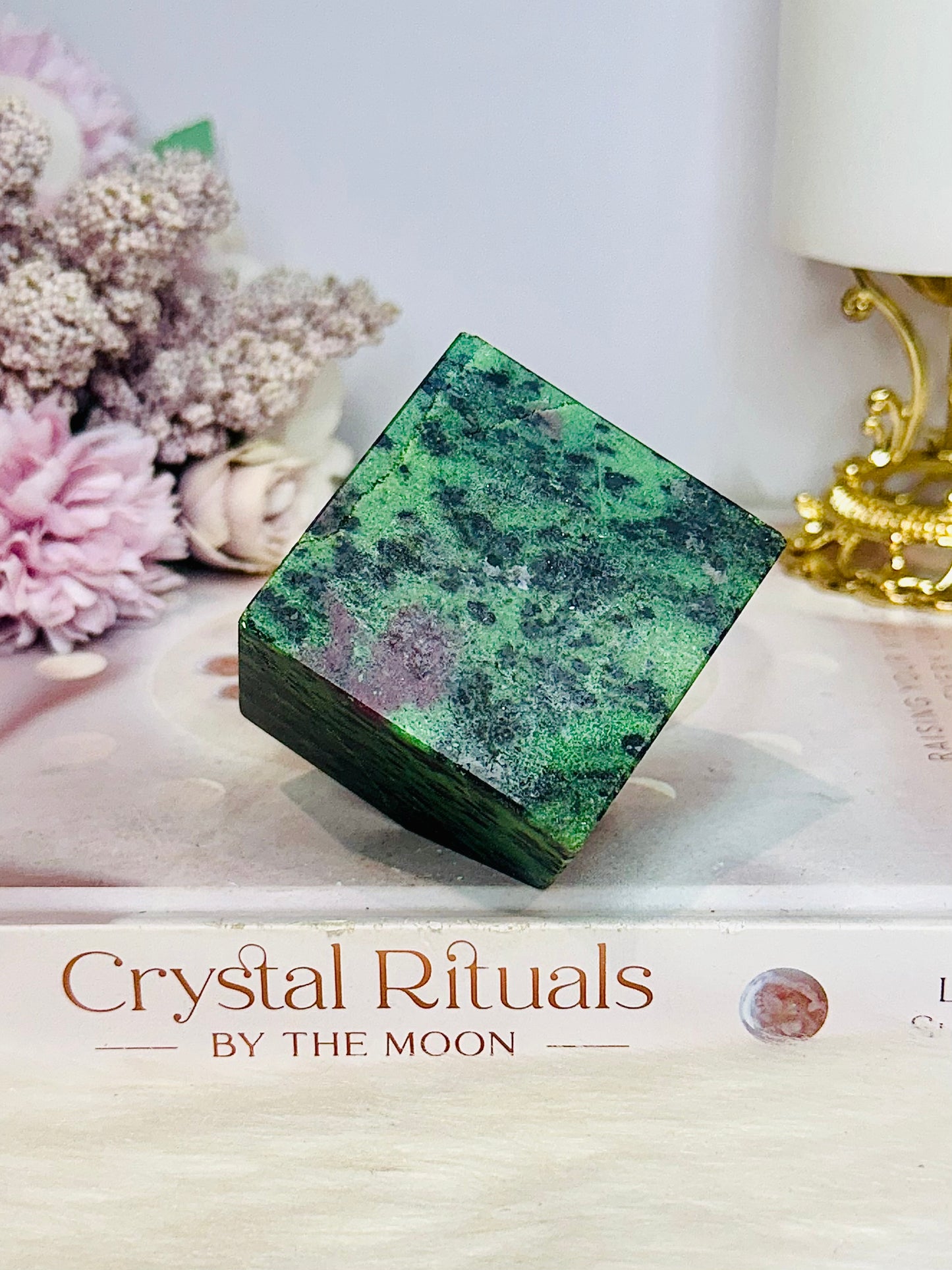 Ruby In Zoisite Carved Cube 383g