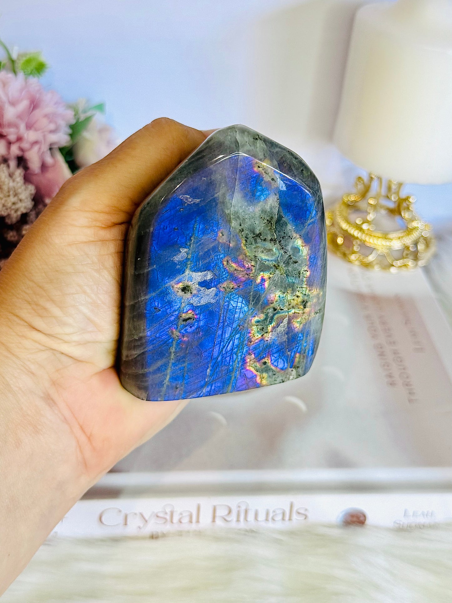 Beautiful Chunky 9cm Labradorite Freeform with Stunning Flash