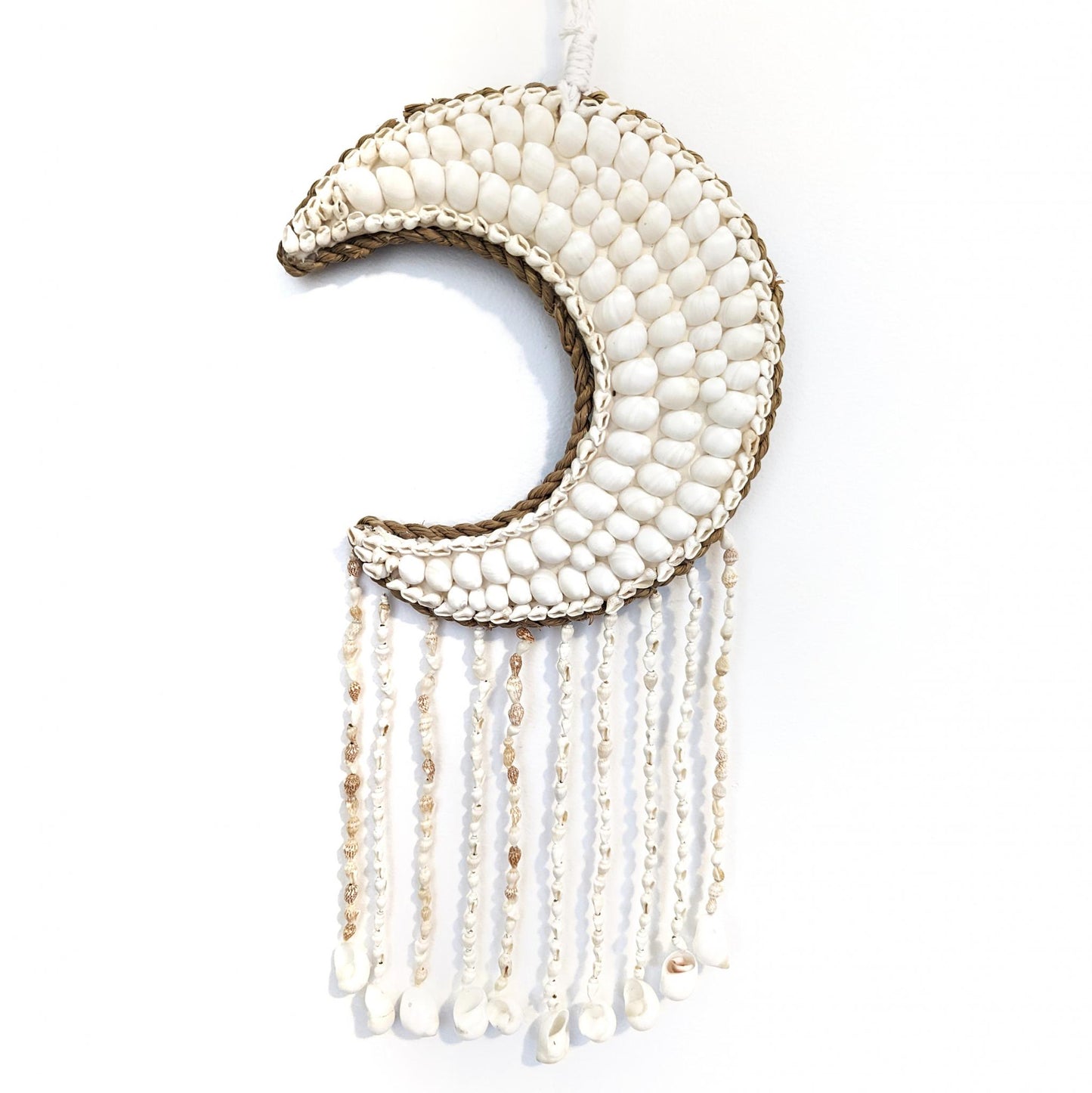 Divine Natural Shell Moon Hanger Approx 50cm