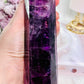 Fabulous Large 20cm Stunning Purple Fluorite Tower with Rainbows (the tower has a slight tilt)