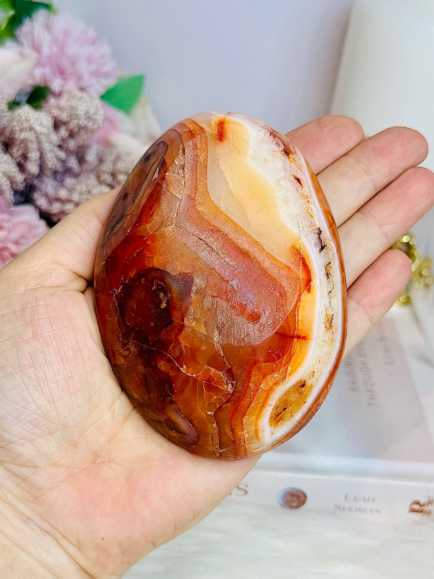 Carnelian Carved Bowl 259g