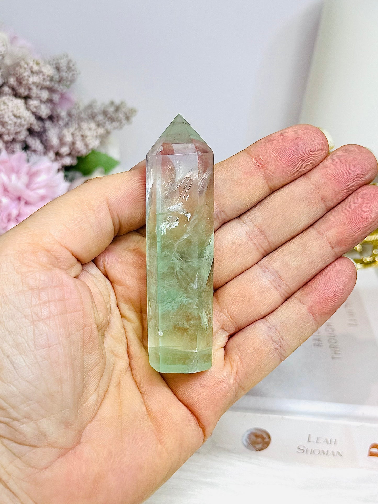 Watermelon Fluorite Tower 8cm