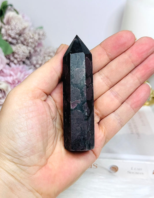 Garnet in Astrophyllite Tower 9cm