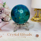 Absolutely Incredible High Grade Chrysocolla Sphere on Stand 329grams