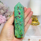 Ruby Fuchsite Tower 12cm ~ Reduced as has been broken & repaired
