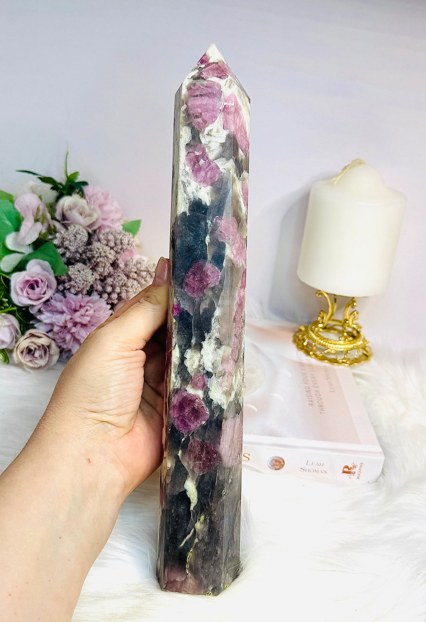 Large Pink Tourmaline Tower 29cm 1.075KG