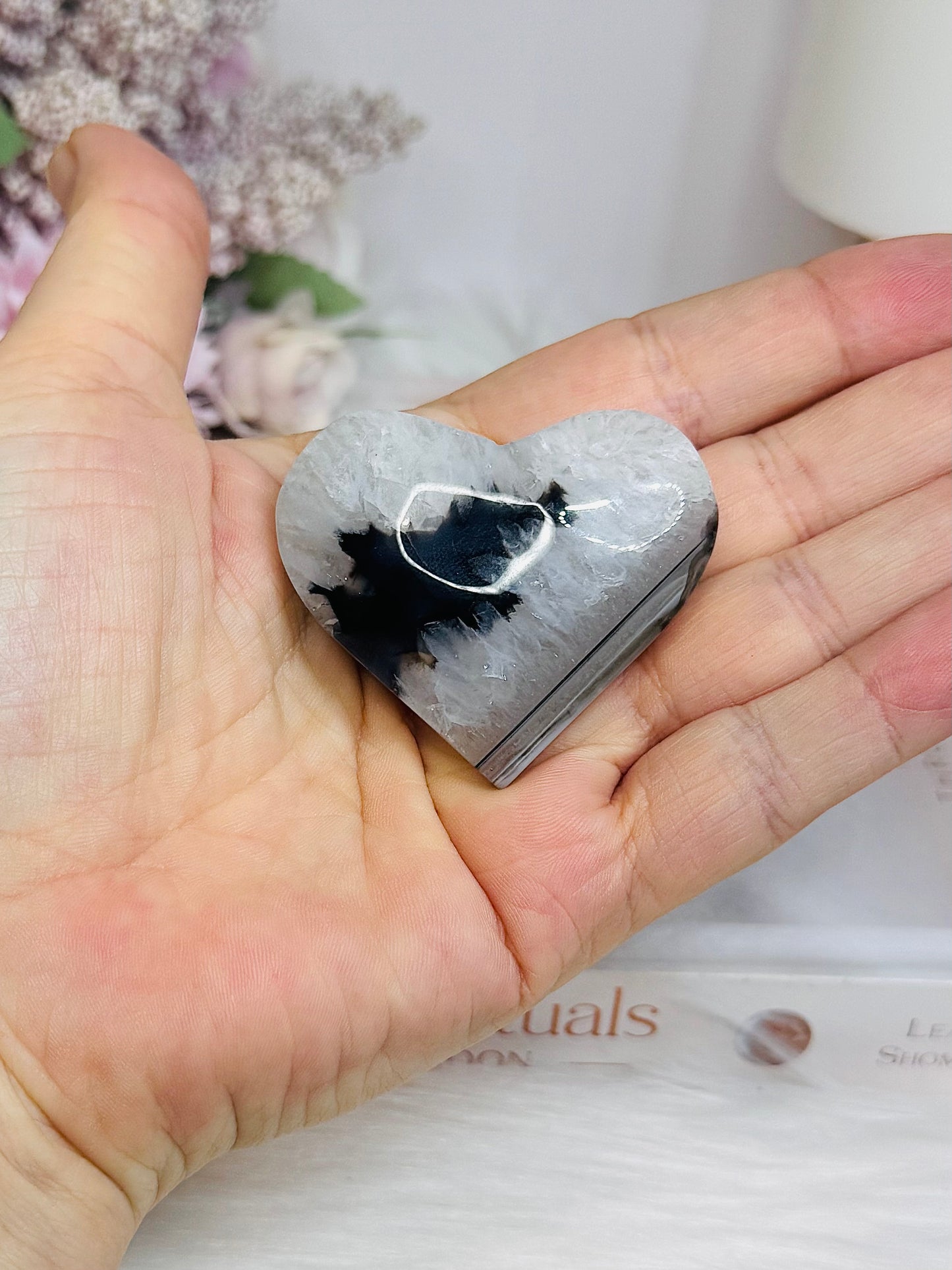 Black Agate Heart
