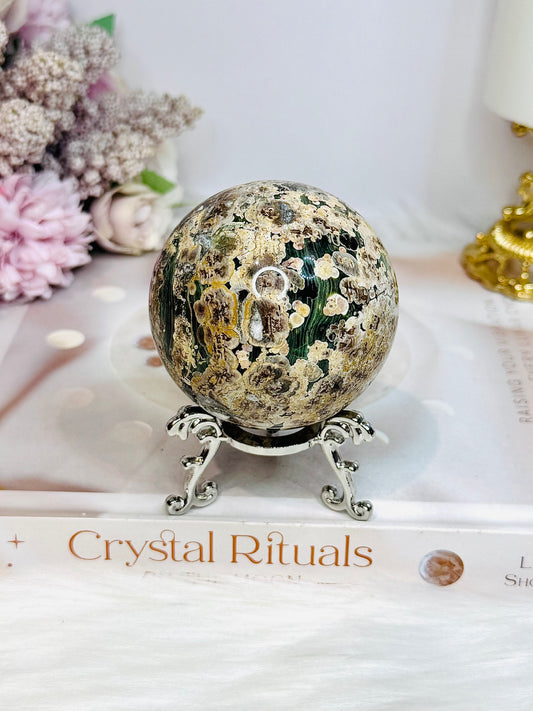 Sakura Agate Sphere on Stand 6.5cm