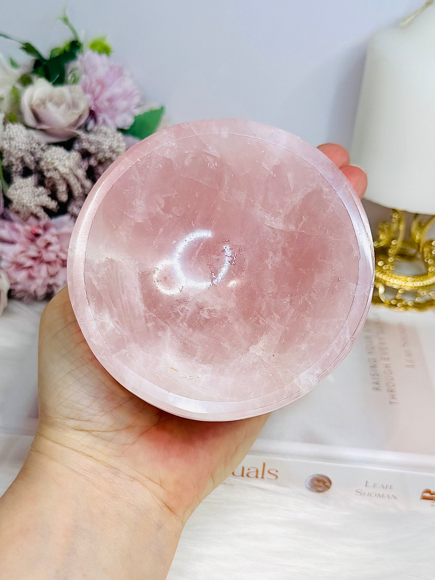 Large Chunky Rose Quartz Bowl 680g