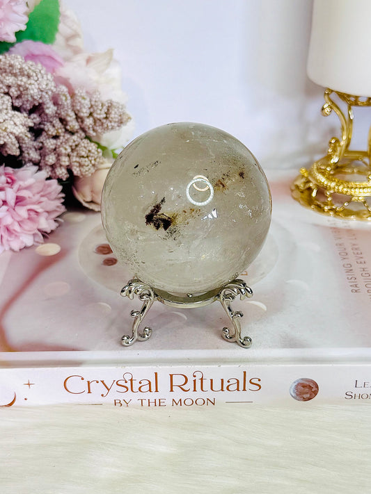 Large Garden Quartz Sphere On Stand 378grams