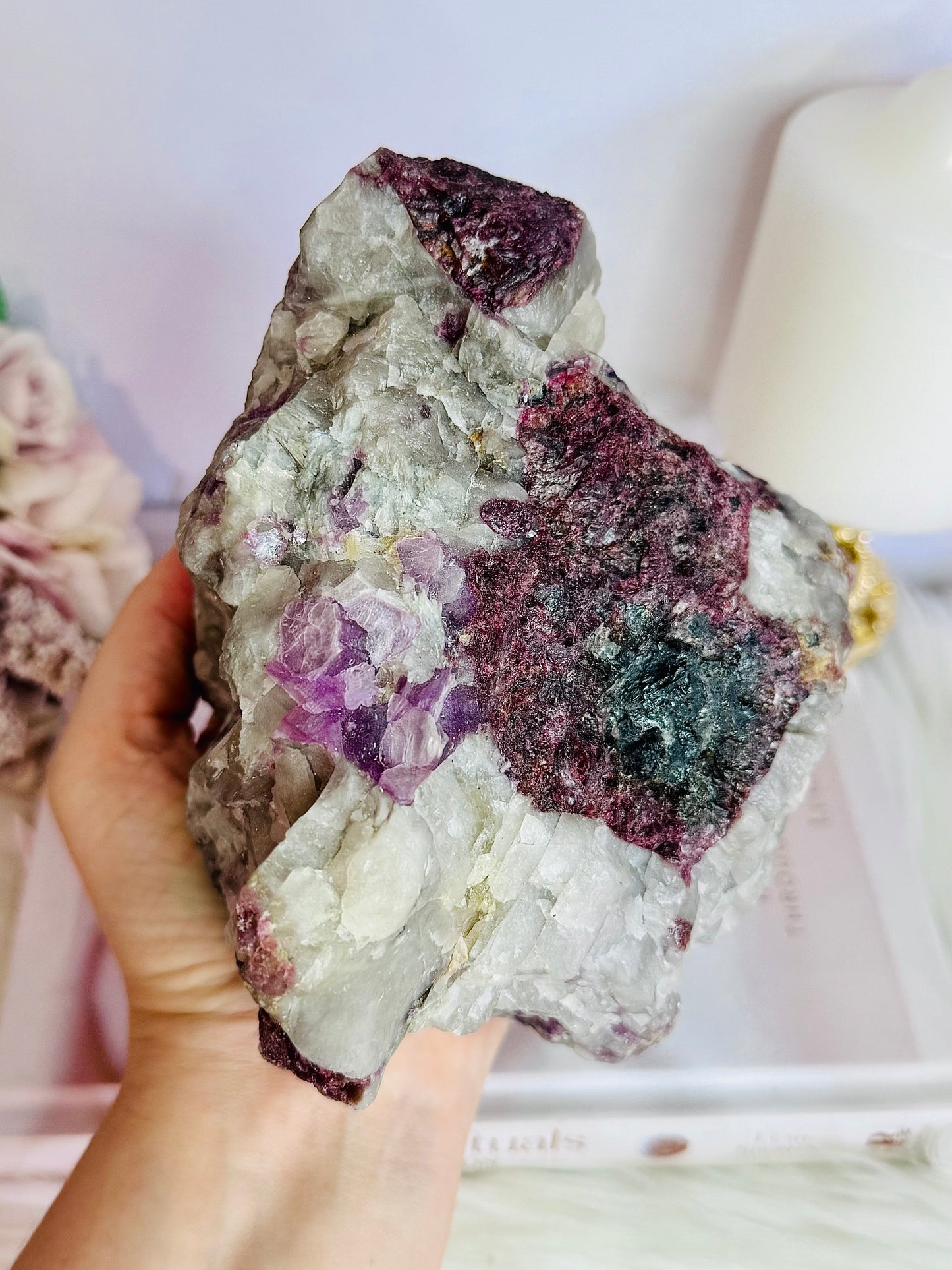Phenomenal Huge 1.84KG Natural Pink Tourmaline & Lepidolite In Matrix Magical Specimen