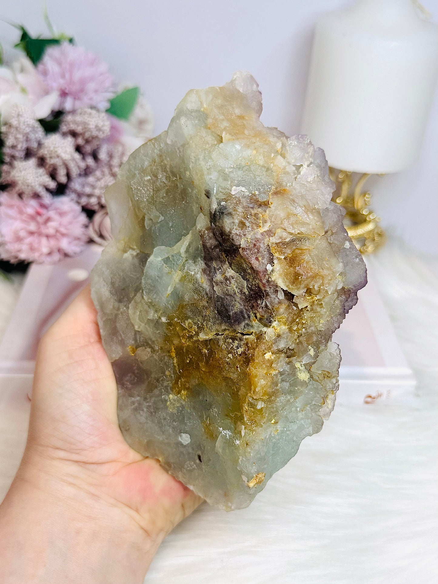 Rare Pastel Cubed Fluorite Specimen 16cm 1.1KG