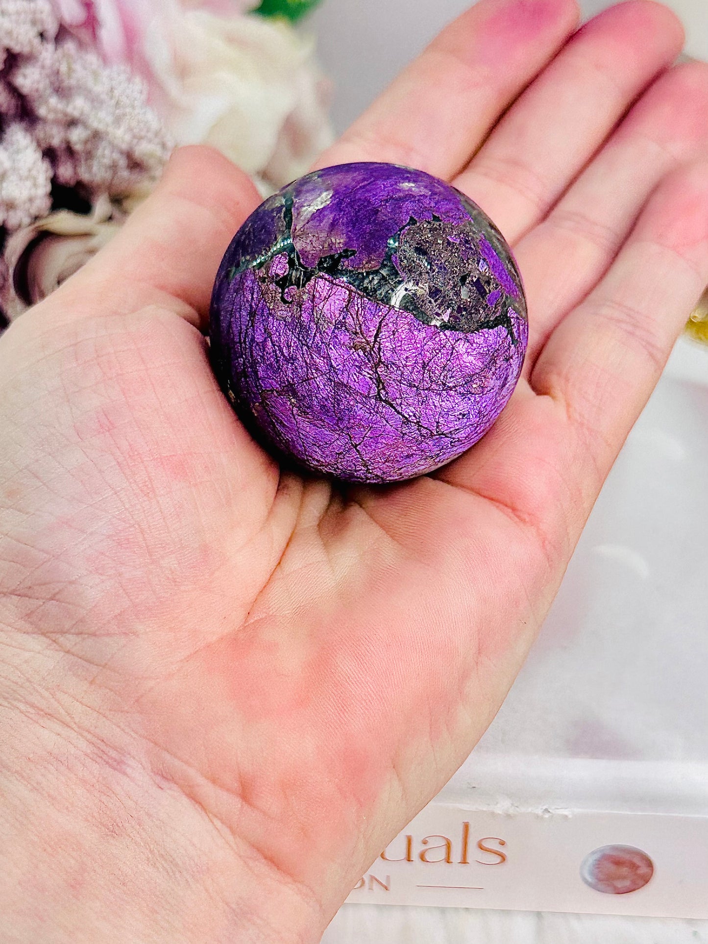 A Rare Stone ~ A Stone Of Freedom ~ Stunning 153gram Purpurite Sphere On Stand