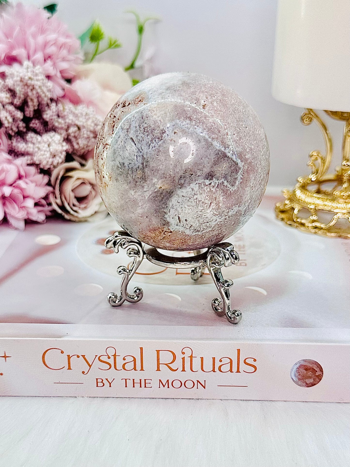 Simple Elegance ~ Pink Amethyst Druzy Sphere On Stand From Brazil 296grams