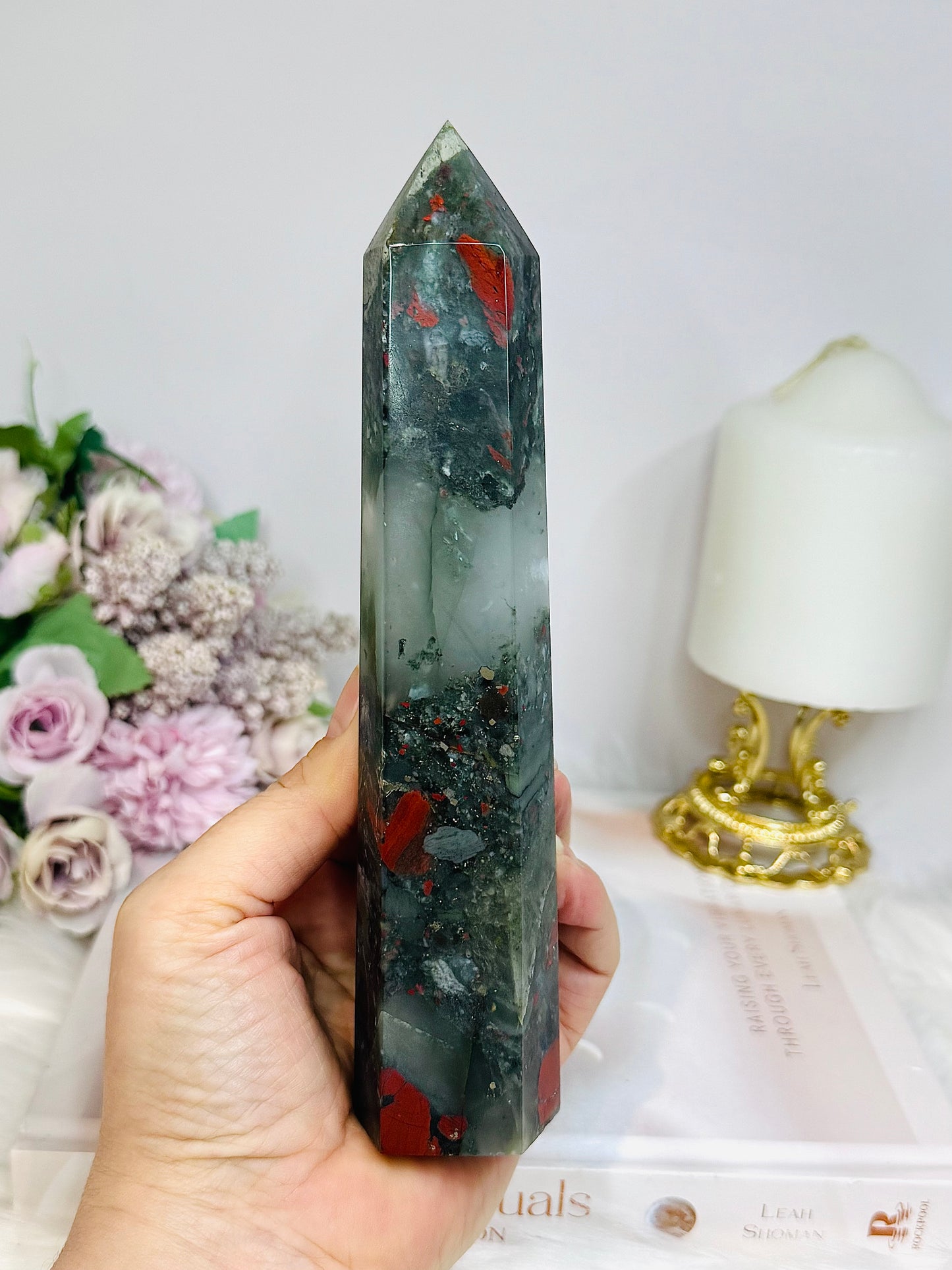 Large Bloodstone Tower 18cm