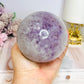 Large High Grade Purple Agate Sphere on Stand 851g