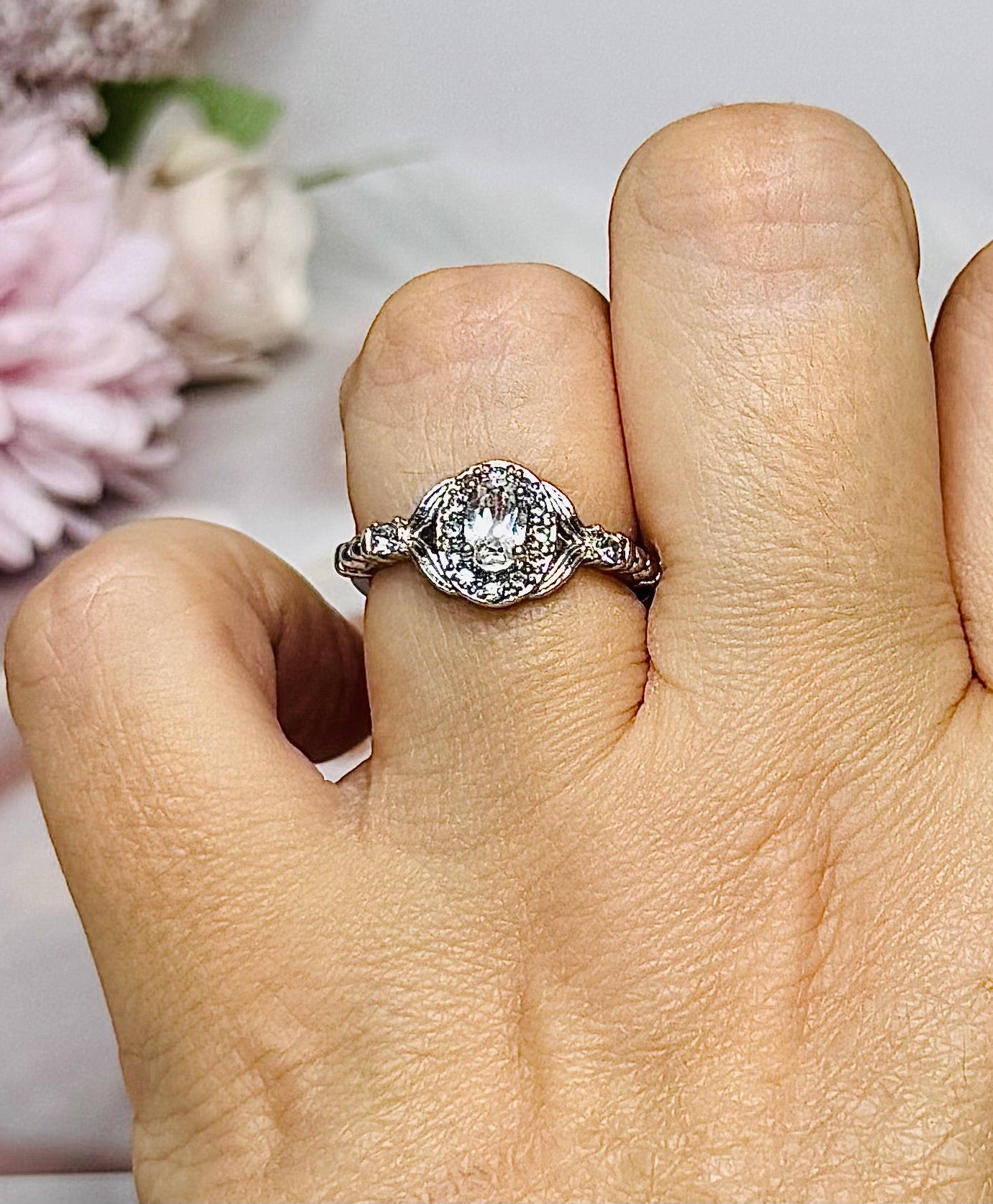 Clear Quartz Adjustable Ring in Gift Bag