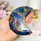 High Grade Large Labradorite Carved Moon Full of Flash 19.5cm