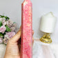Rare Large Thulite Tower with Epidote Inclusions 20cm