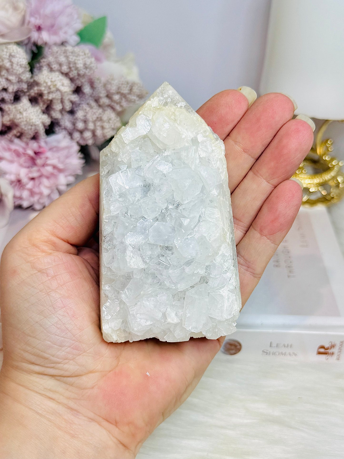 White Apophyllite Cluster Tower 10cm 263g