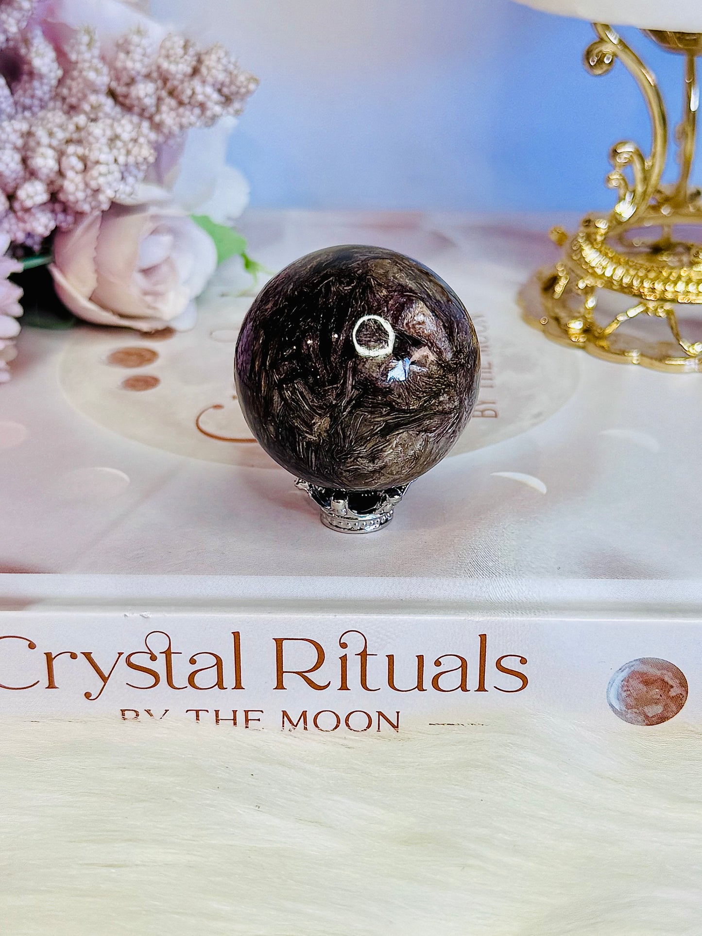 Charoite Sphere 4cm On Stand