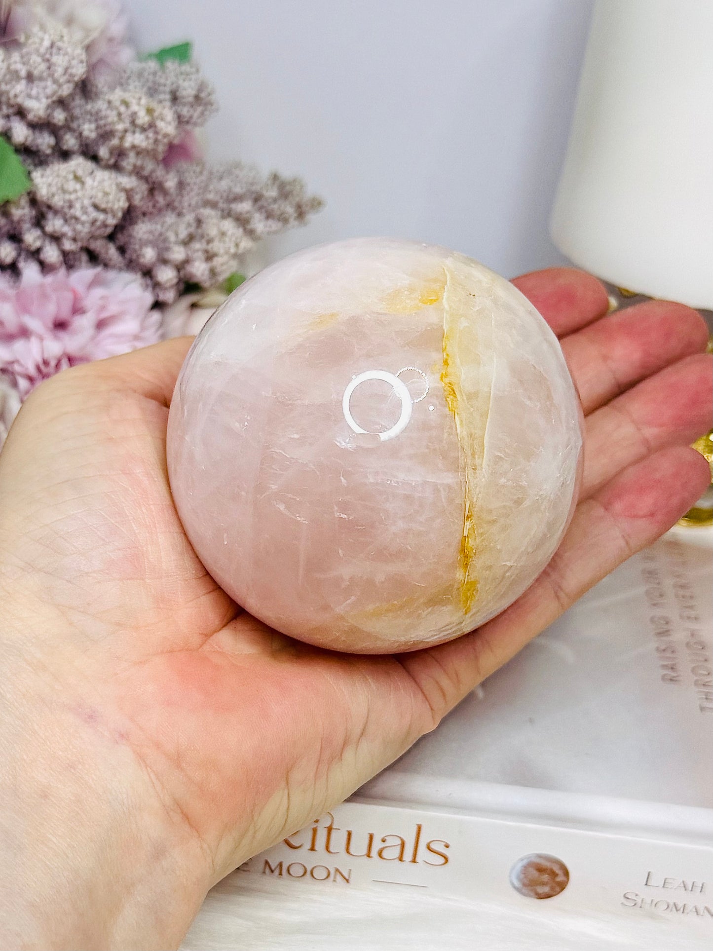 Large Rose Quartz Sphere on Stand 480g