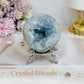 Natural Celestite Geode on Stand 395g