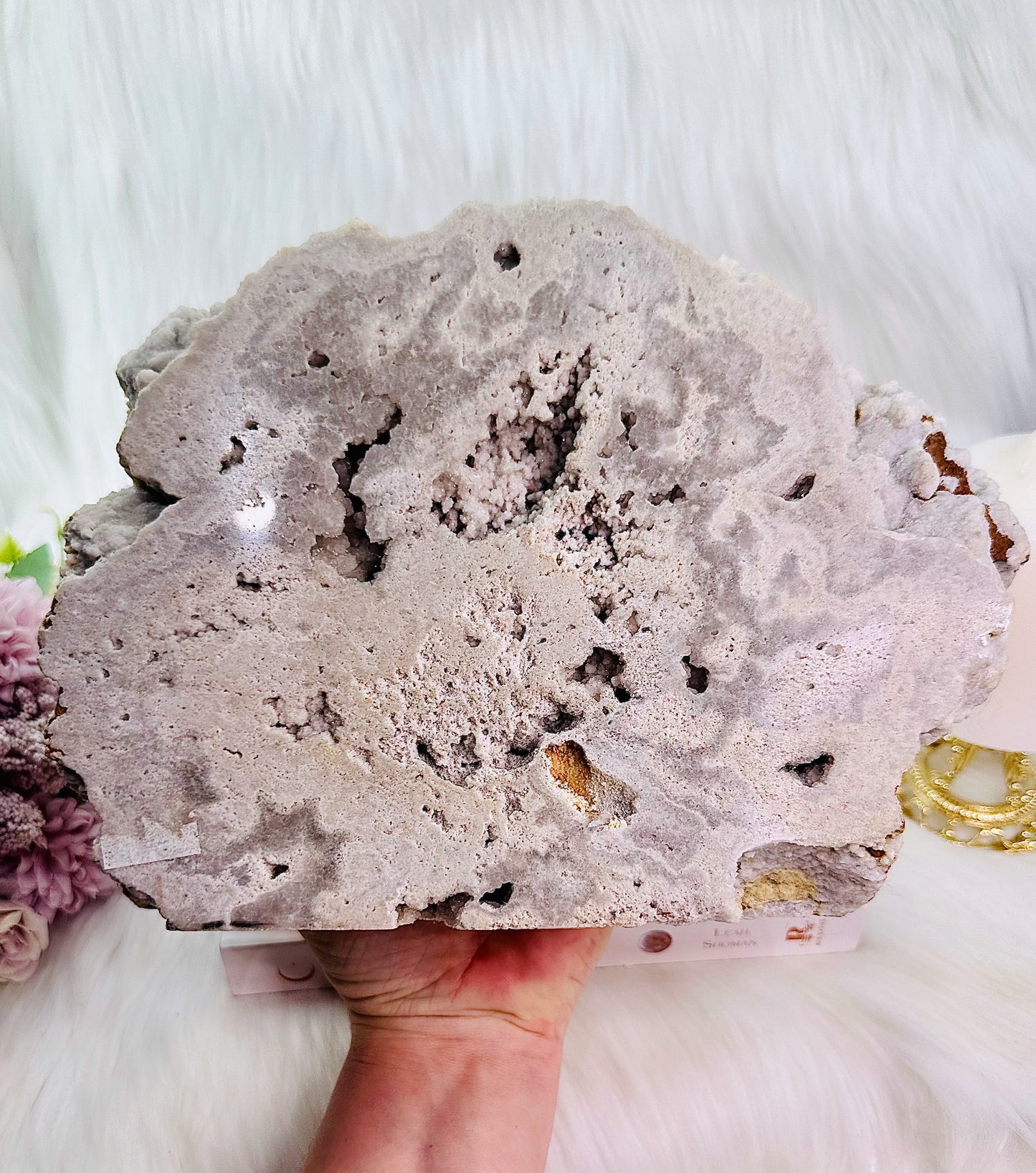 ⚜️ SALE ⚜️Gorgeous Large 3.4KG Druzy Pink Amethyst Slab From Brazil