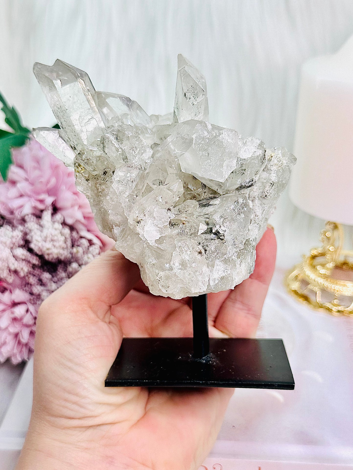 Simply Stunning Large 533gram Natural Clear Quartz Cluster with Phantom Inclusions From Brazil