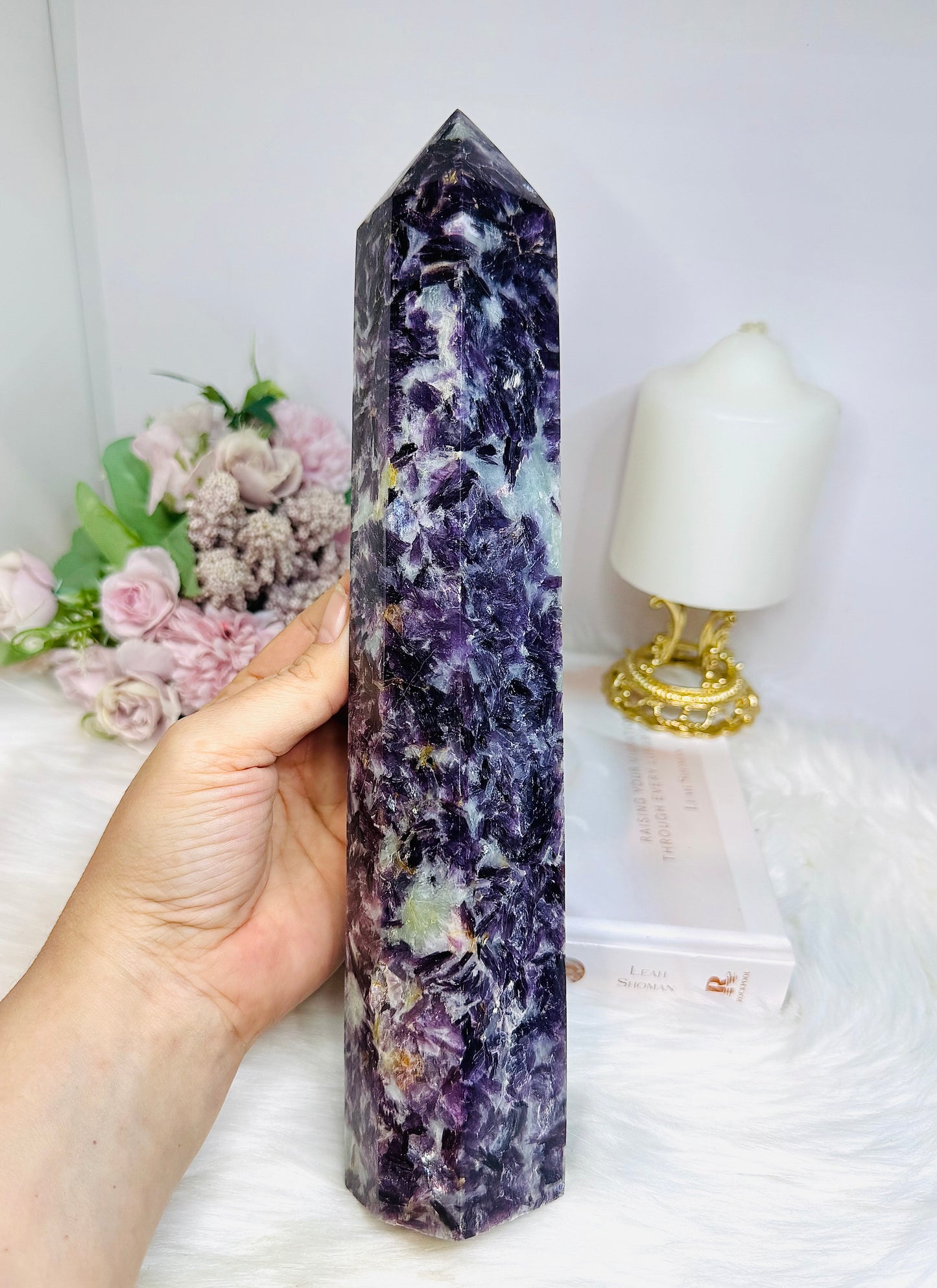 High Grade Purple Mica Tower 29cm 1.38KG