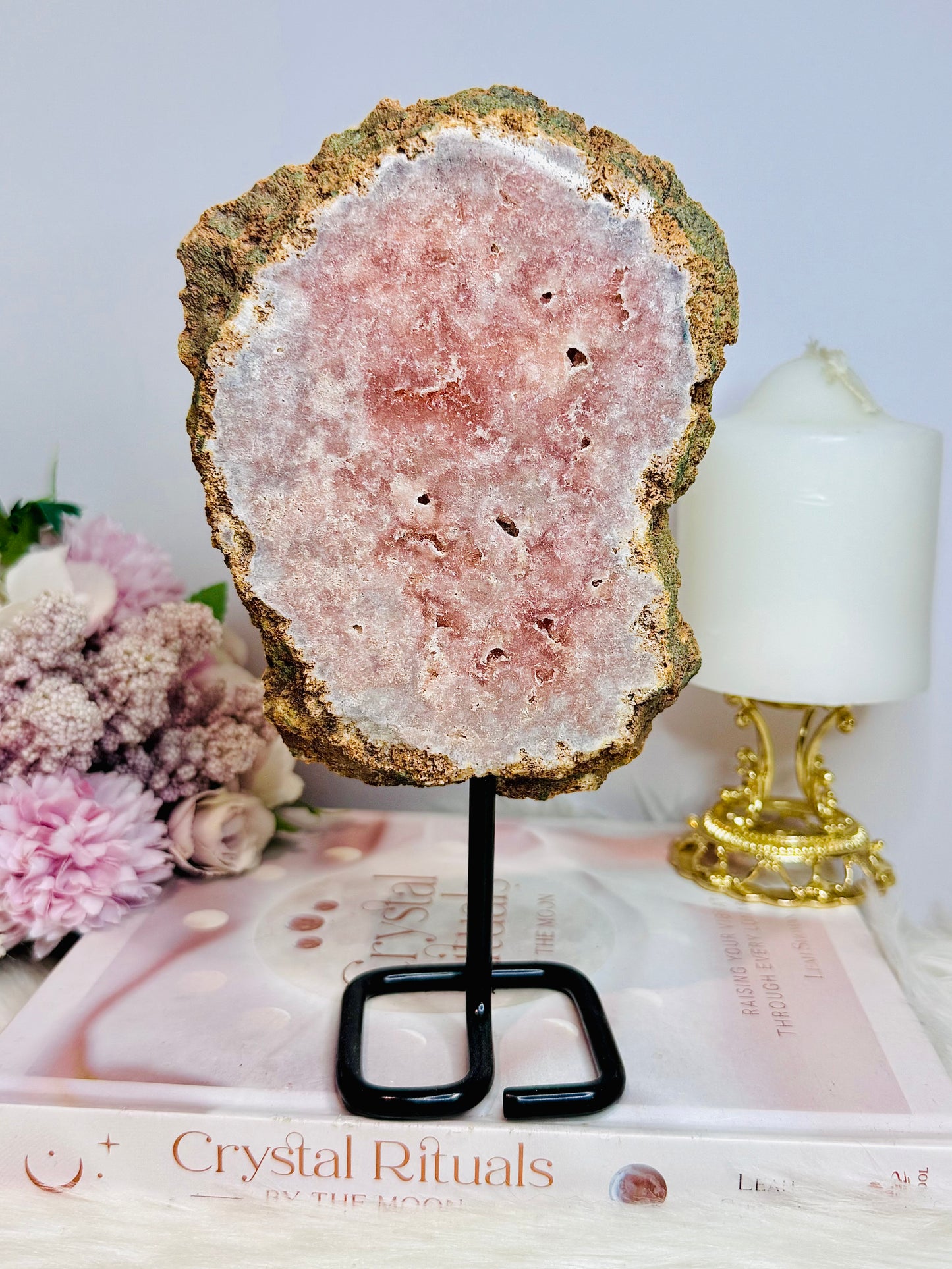 Pink Amethyst Druzy Slab from Brazil ~ Polished Both Sides 20cm