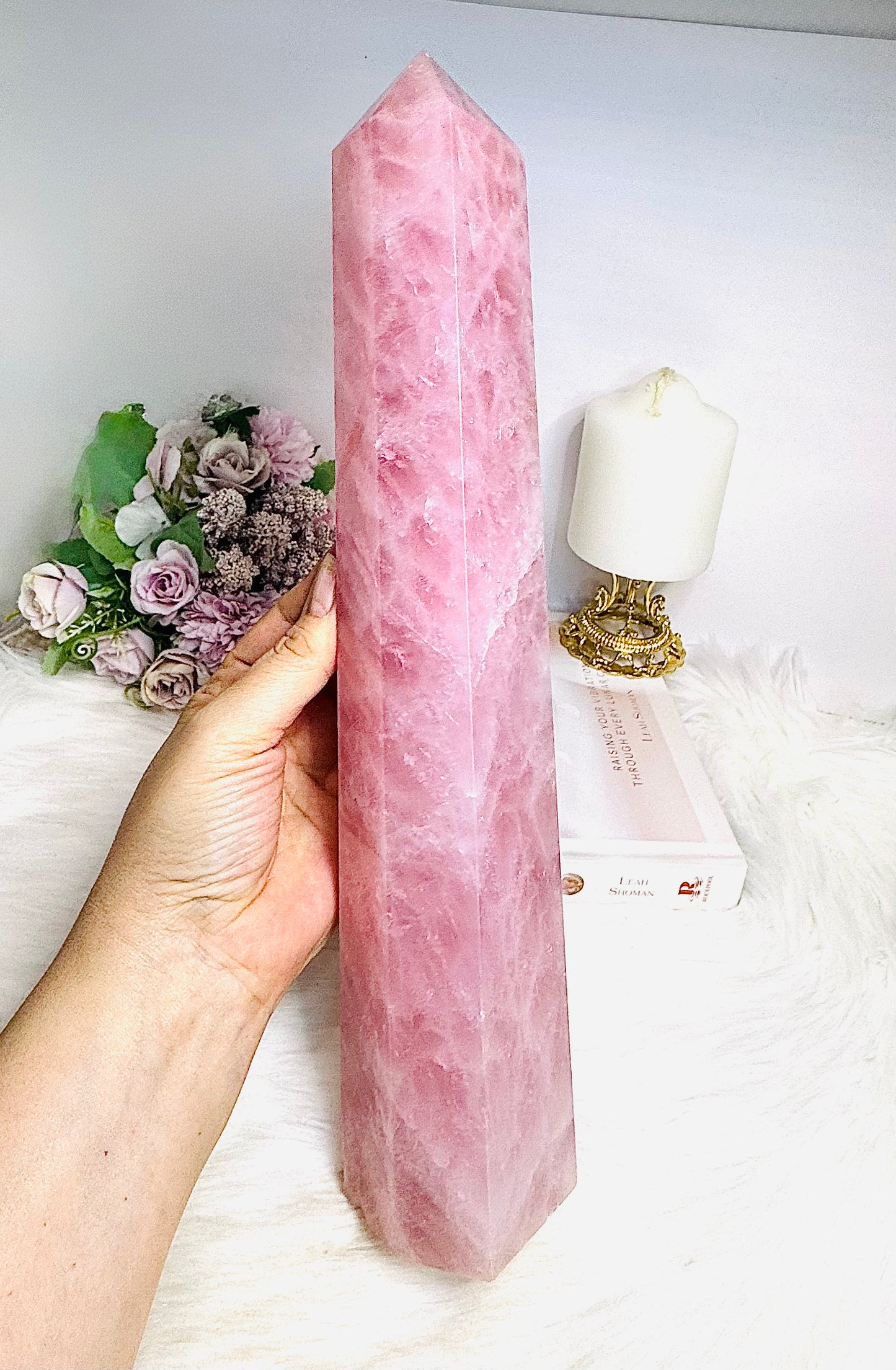 Huge Very Pink Natural Rose Quartz Tower | Generator 36cm 2.17KG