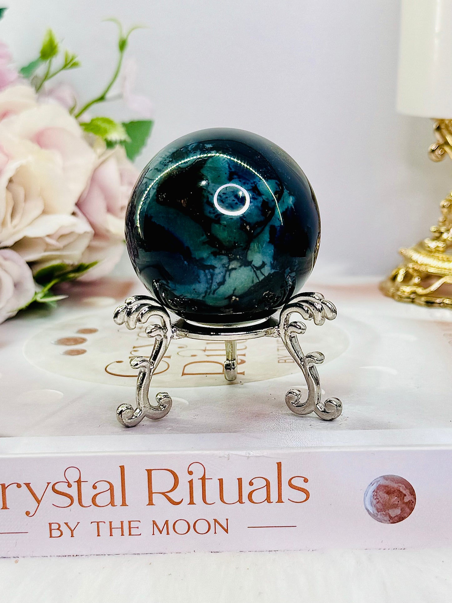 Remove Negative Thoughts ~ Rare & Incredible 5cm High Grade Vivianite Sphere on Stand