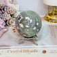 Elegant Green Flower| Blossom Agate Sphere On Stand 289grams