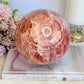 Huge 2.3KG Red Banded Calcite | Pork Stone Sphere On Stand