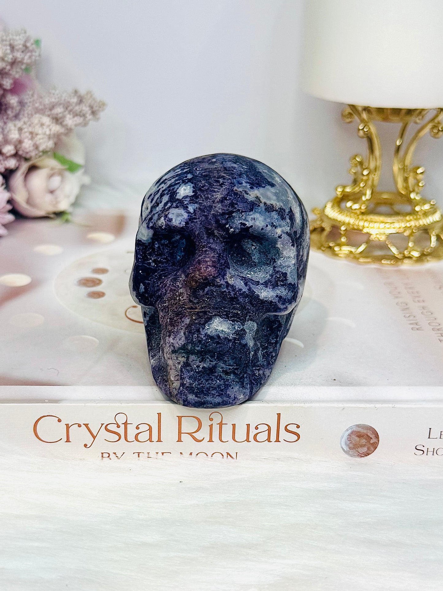 Purple Sphalerite Druzy Skull 8cm 419g