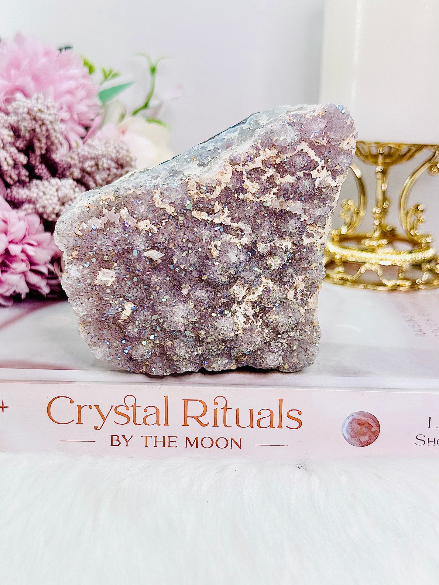 Classy & Fabulous Angel Aura Amethyst Cluster From Brazil 373grams