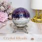 Large Crazy Lace Agate Sphere on Stand 378g