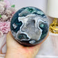 High Grade Druzy Moss Agate Sphere on Stand 1.09KG