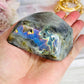 Wow! Incredible Pink, Purple & Orange Flash Natural Labradorite Polished Freeform 324grams