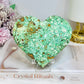 Large Natural Variscite Carved Heart on Stand 12cm
