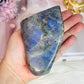 Natural Large Chunky Labradorite Polished Freeform 618gram With Beautiful Flash
