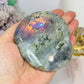 Large Labradorite Carved Heart with Purple Flash 9cm