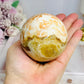 Large Orange Calcite Sphere on Stand 438g