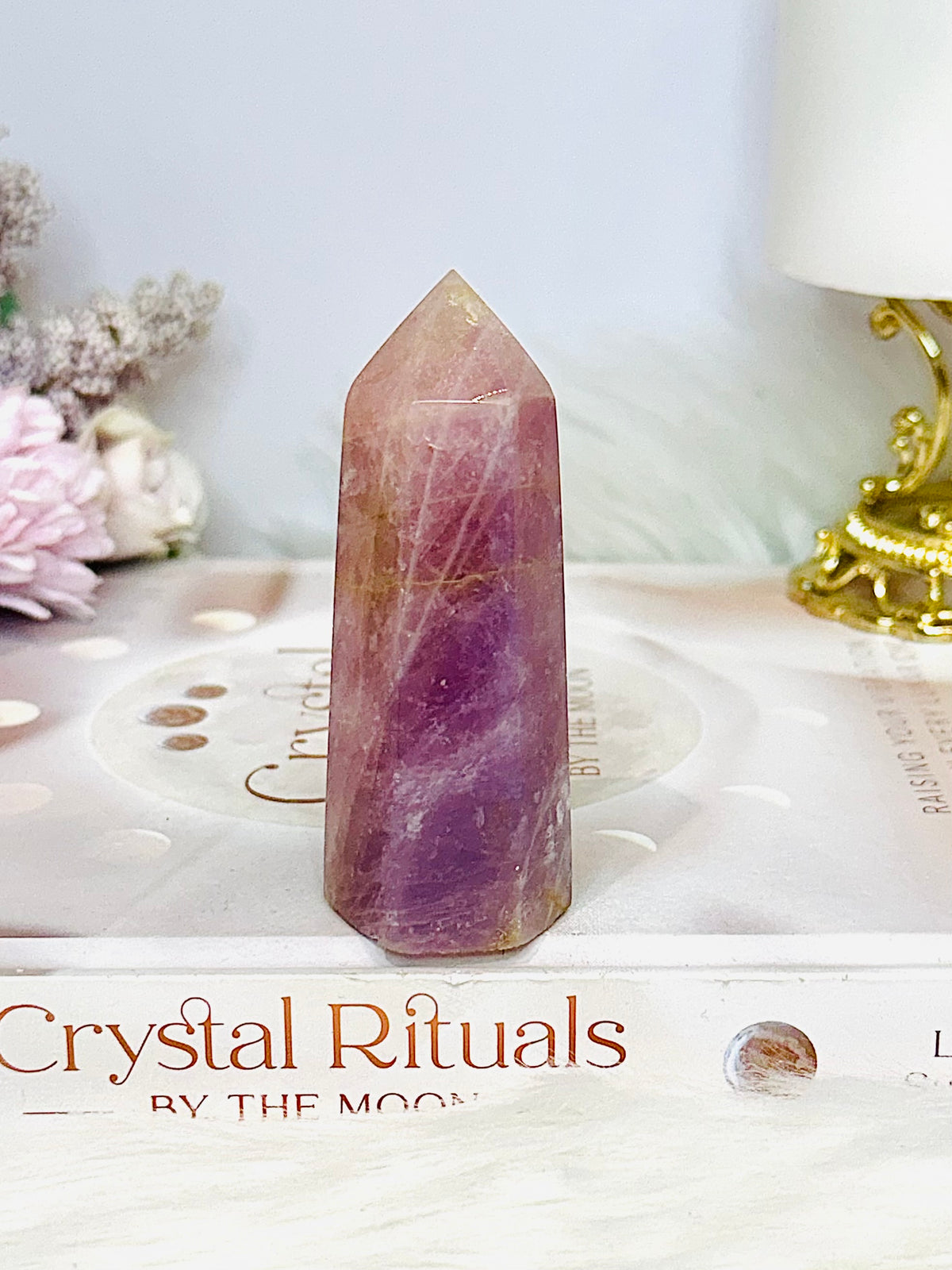 Lavender Rose Quartz Tower 8cm