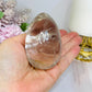 Large Quartz Egg On Stand with Rainbows 280g