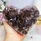 Large Natural Amethyst Carved Chunky Heart 944g with Goethite Inclusions