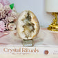 Pink Amethyst Druzy Egg on Stand 208g